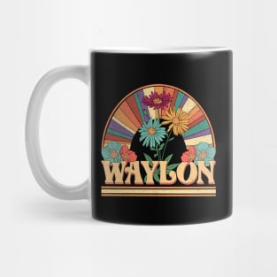 Waylon Flowers Name Personalized Gifts Retro Style Mug